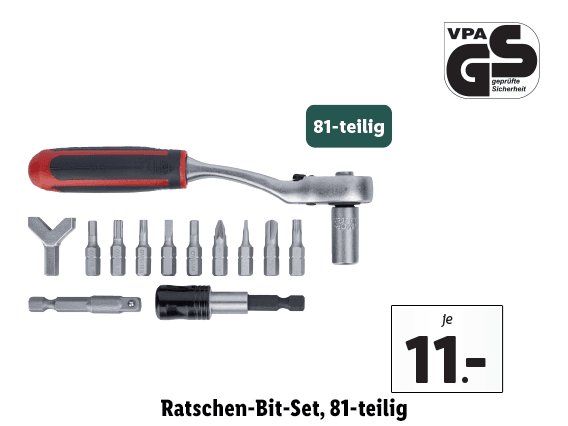 Ratschen-Bit-Set, 81 teilig