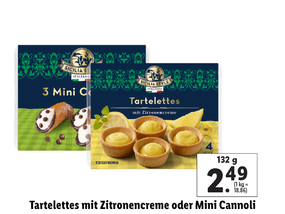Tartelettes mit Zitronencreme oder Mini Cannoli 