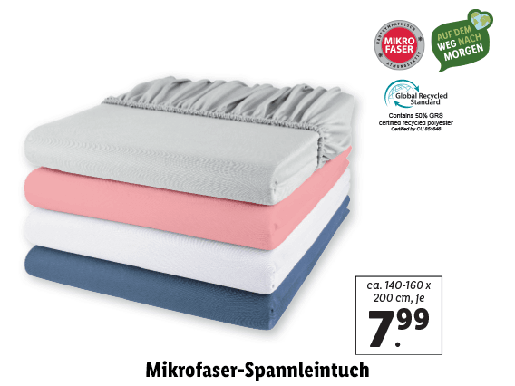 Mikrofaser-Spannleintuch, ca. 140-160 x 200 cm 