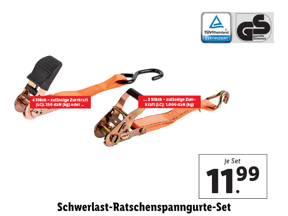 Schwerlast-Ratschenspanngurte-Set 