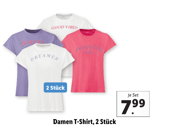 Damen T-Shirt, 2 Stück