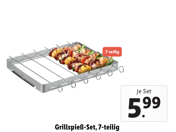 Grillmeister® Grillspieß-Set, 7-teilig 