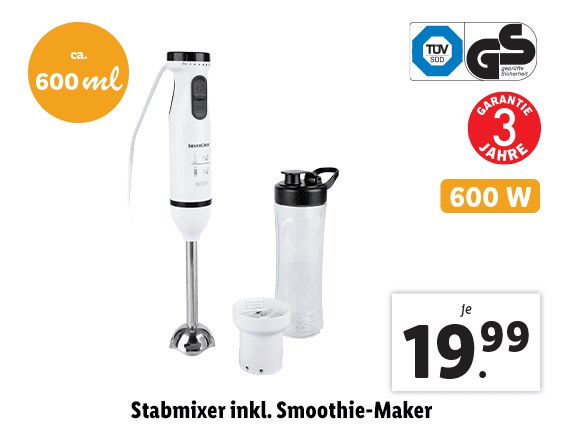 Stabmixer inkl. Smoothie-Maker 