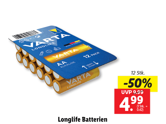  Varta Longlife Batterien