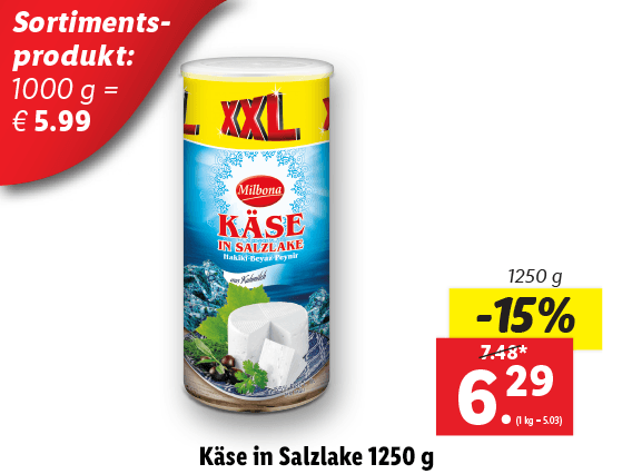 Käse in Salzlake 1250 g 