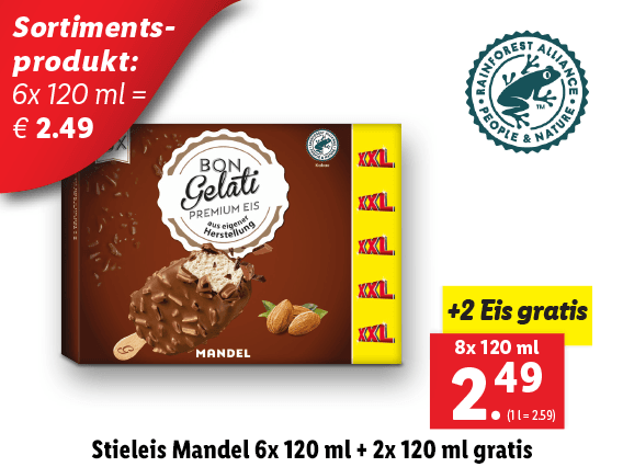 Stieleis Mandel 6x 120 ml + 2x 120 ml gratis 