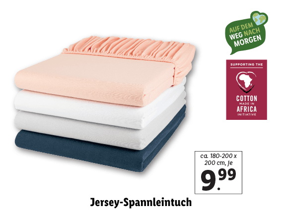 Jersey-Spannleintuch, ca. 180-200 x 200 cm 