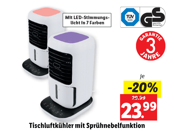 Tischluftkühler mit Sprühnebelfunktion 