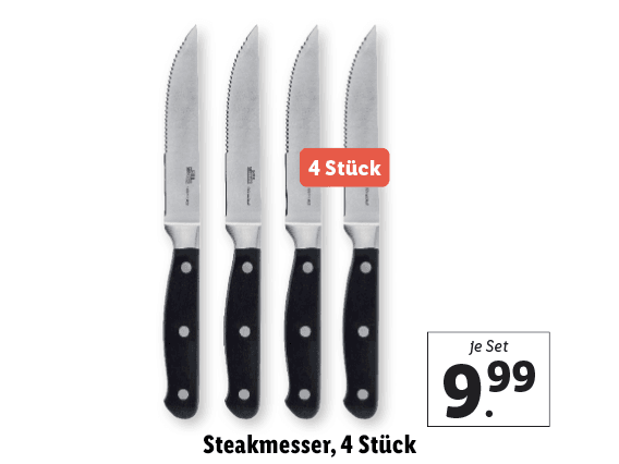 Grillmeister® Steakmesser, 4 Stück 