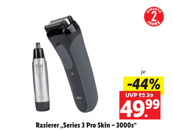  Braun Rasierer „Series 3 Pro Skin – 3000s“ 