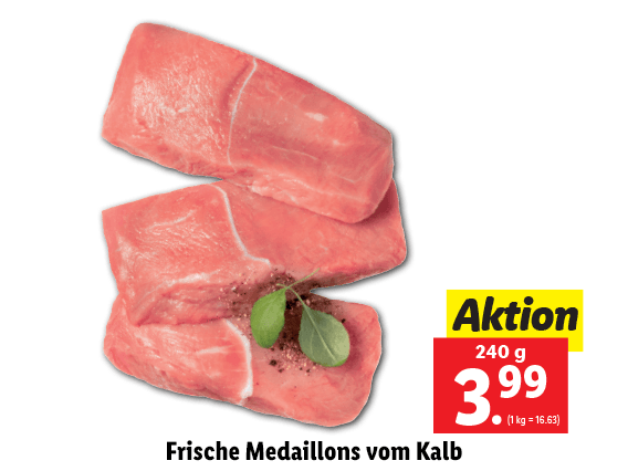 Frische Medaillons vom Kalb 