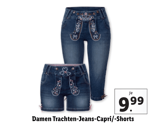 Damen Trachten-Jeans-Capri/-Shorts 