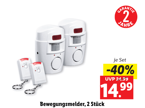  Easymaxx Security Bewegungsmelder, 2 Stück 