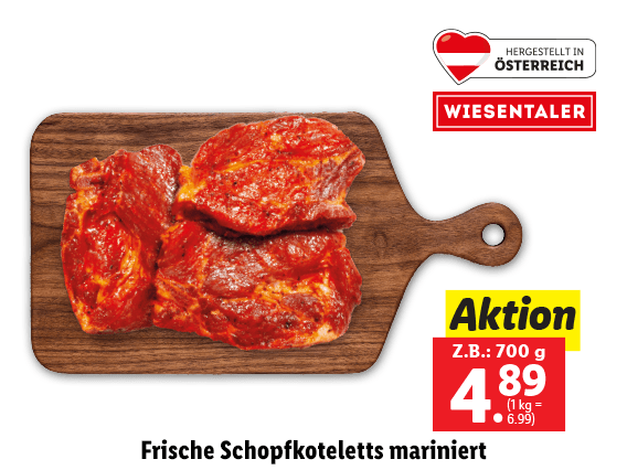 Frische Schopfkoteletts mariniert 