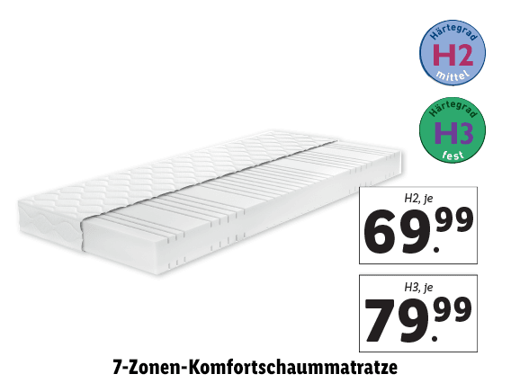 7-Zonen-Komfortschaummatratze, H3 