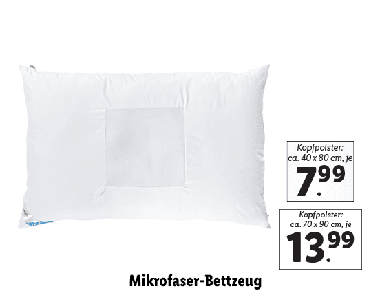 Mikrofaser-Kopfpolster, ca. 70 x 90 cm 