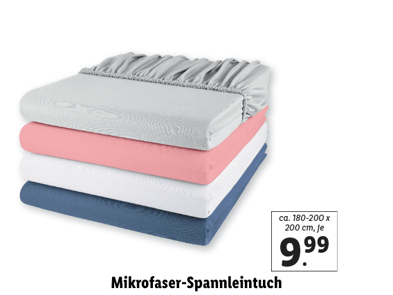 Mikrofaser-Spannleintuch, ca. 180-200 x 200 cm 