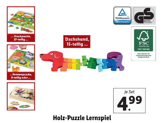 Holz-Puzzle Lernspiel 