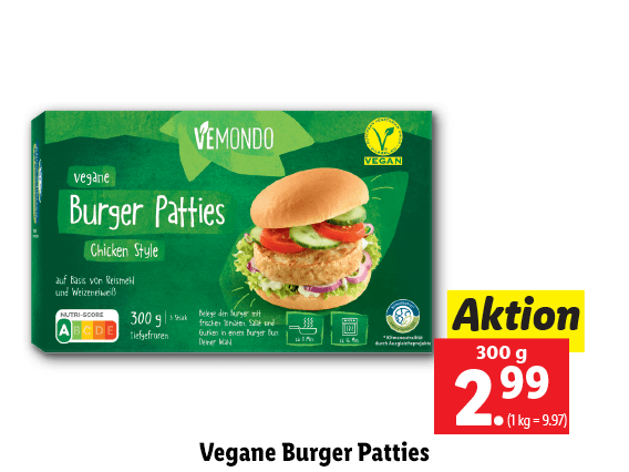 Vegane Burger Patties Aktion 