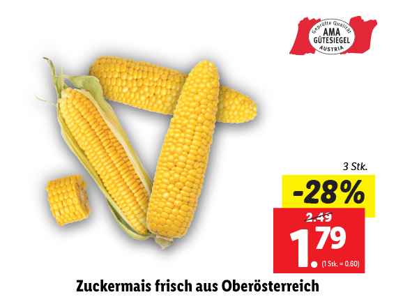 Zuckermais frisch aus Oberösterreich 