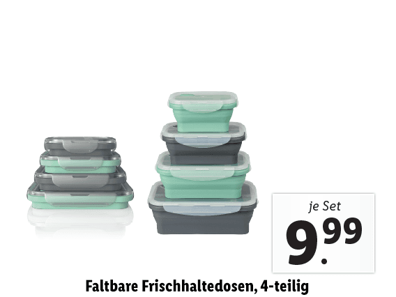 Faltbare Frischhaltedosen, 4-teilig 
