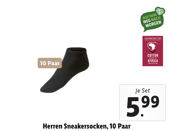Damen/Herren Sneakersocken, 10 Paar