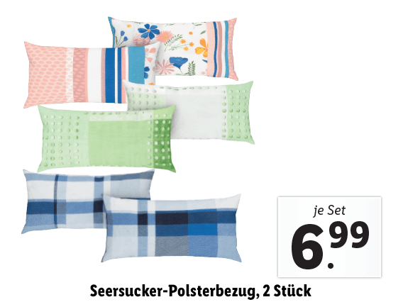 Seersucker-Polsterbezug, 2 Stück 