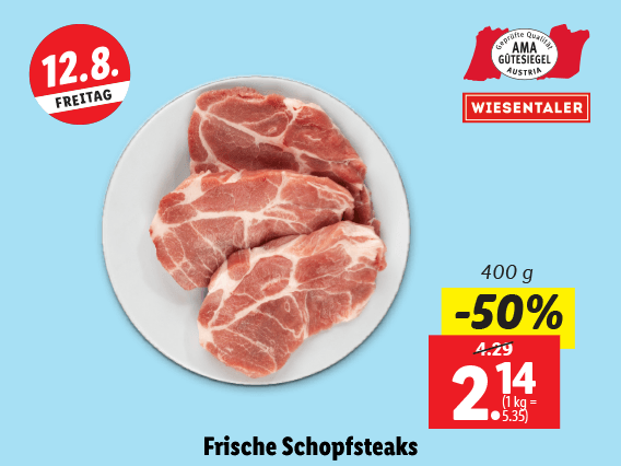 Frische Schopfsteaks 