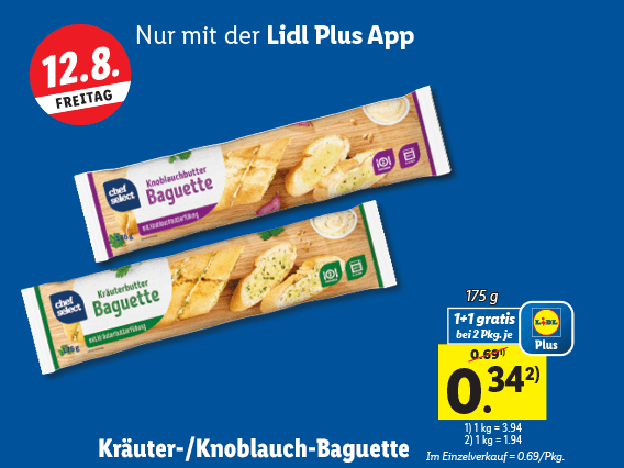 Kräuter-/Knoblauch-Baguette 