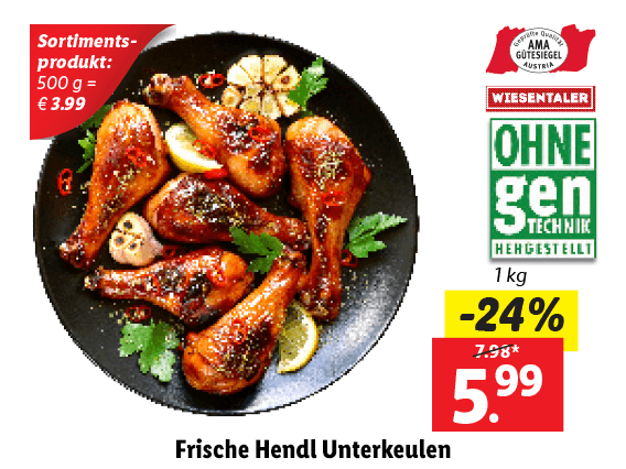 Frische Hendl Unterkeulen 