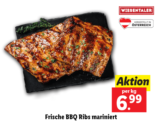 Frische BBQ Ribs mariniert 