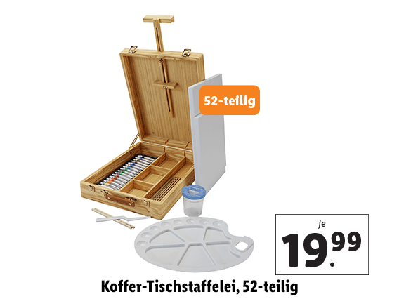 Koffer-Tischstaffelei, 52-teilig 