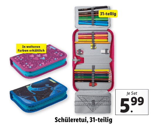 Schüleretui, 31-teilig 