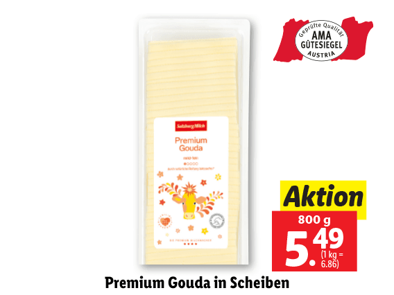 SalzburgMilch Premium Gouda in Scheiben 
