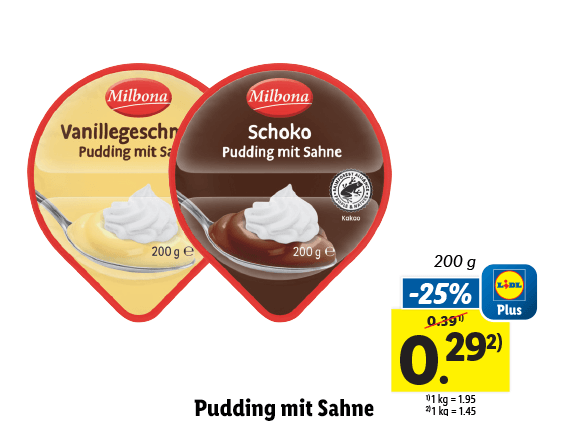 Pudding mit Sahne 