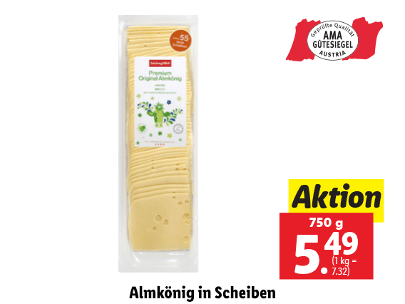 Salzburger Milch Almkönig in Scheiben 
