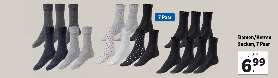 Damen/Herren Socken, 7 Paar