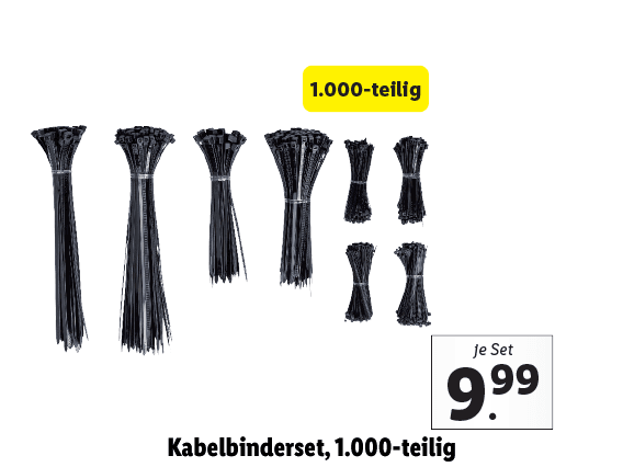 Kabelbinderset, 1.000-teilig