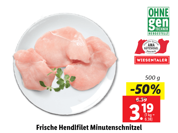 Frische Hendlfilet Minutenschnitzel 