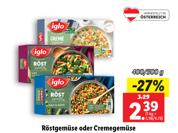 Iglo Röstgemüse oder Cremegemüse 