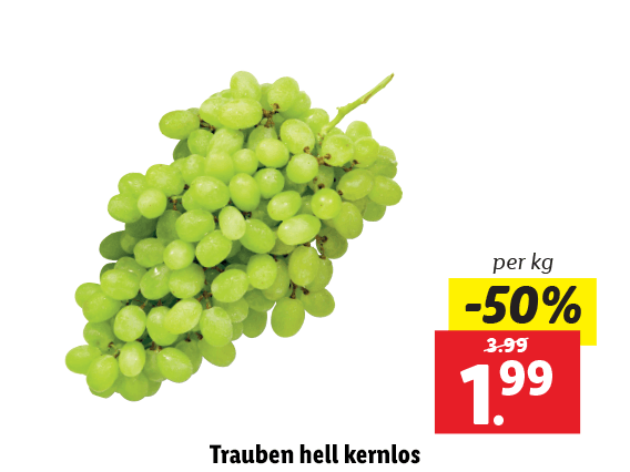Trauben hell kernlos 