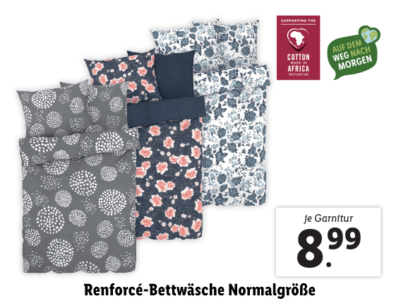 Renforcé-Bettwäsche, Normalgröße 