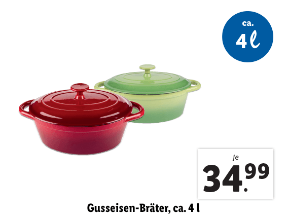  Gusseisen-Bräter, ca. 4 l