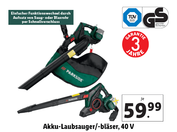  Akku-Laubsauger/-bläser, 40 V