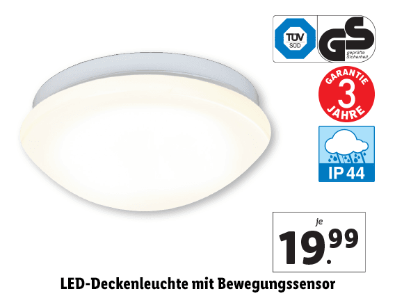 LED-Deckenleuchte mit Bewegungssensor 