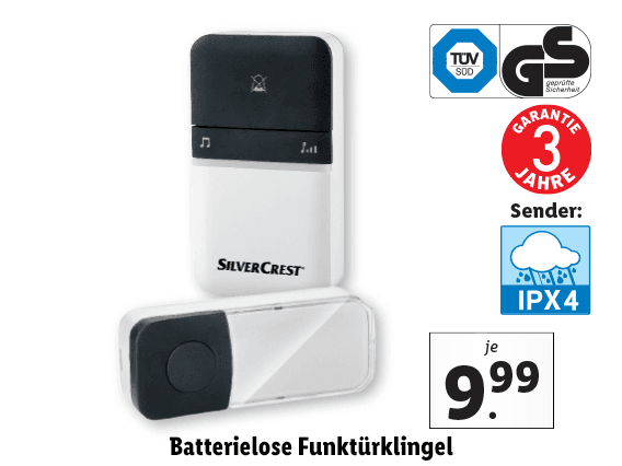 Batterielose Funktürklingel 