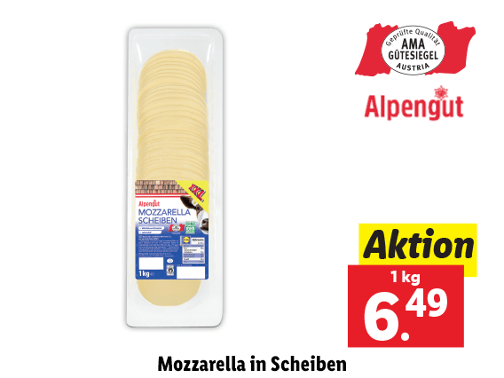 Mozzarella in Scheiben 