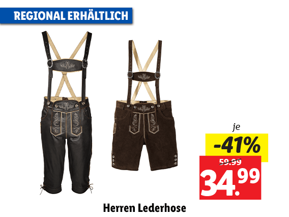 Herren Lederhose, kurz