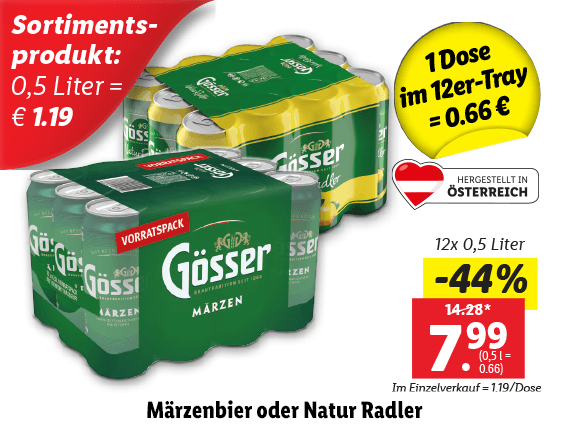 Gösser Märzenbier oder Natur Radler 