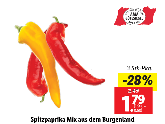 Spitzpaprika Mix aus dem Burgenland 